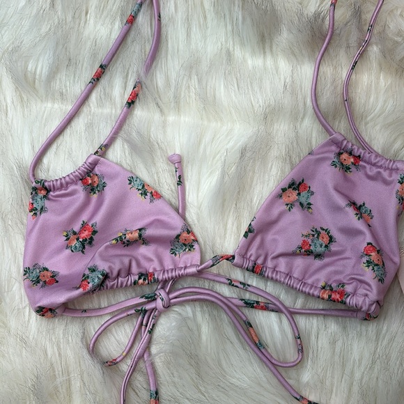 🆕HAH Hot as Hell Floral Bikini TRICK-INI TOP in Cheap Perfume Lavender Pink - Picture 2 of 6